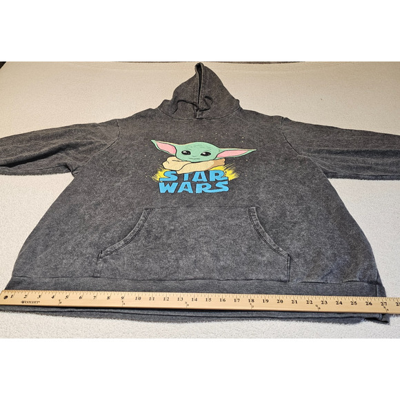 Star Wars The Child Grogu Baby Yoda Graphic Hoodie Pullover Gray Unisex 3XL - Picture 11 of 11